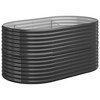 vidaXL Garden Raised Bed Powder-coated Steel 59.8"x31.5"x26.8" Anthracite - 2 of 4