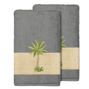 Linum Home Textiles 100% Turkish Cotton COLTON Embellished Towel Set - 1 of 2