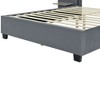 Okak Queen Size Velvet Platform Bed Frame Upholstered Modern Bed with Big Headboard & 2 shelves No Springs Required Easy to Assemble, Gray - 4 of 4