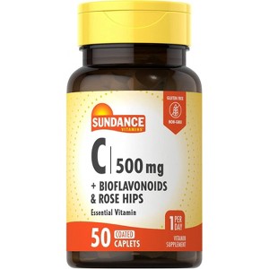 Sundance Vitamin C Bioflavonoids & Wild Rose Hips Capsules, 500 mg, 50 Ct - 1 of 4
