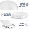 Bormioli Rocco Parma Set Of 6 Dinner Plates, 10.75 Inch Tempered Opal Glass, Clean White, Linear & Curved Design, Dishwasher Safe, Made In Spain - 3 of 4