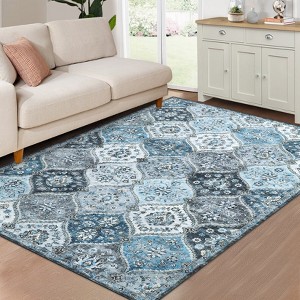 Area Rug, Rugs for Living Room, Washable Rug, Vintage Rugs for Entryway, Traditional Floor Cover, Thin Carpet, Kitchen Distressed Non Slip Mat - 1 of 4