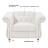 CAVINAS PU Leather Accent Chair with Button Tufted Back and Birch Wooden Legs,Upholstered Living Room Chairs,Reading Chairs for Living Room - 4 of 4