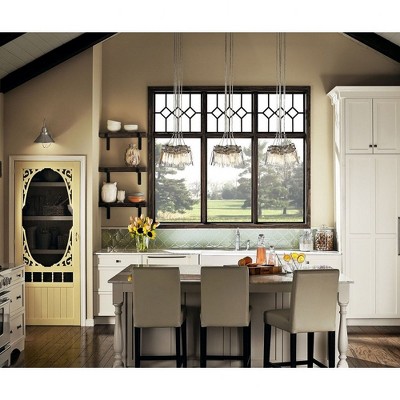 Brinley 7.75" 6-Light Clear Glass Brushed Nickel Pendant