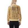 Anna-Kaci Women's Sequin Bomber Jacket with Ribbed Trim and Front Zipper Closure - 4 of 4