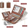 BEAFUP Small Wallets for Women Leather RFID Blocking Bifold Zipper Pocket Wallet with ID Window - 3 of 4
