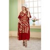 LEELA Women's Summer Holiday Beach Casual Dailywear Elegant Maxi Kaftan Dress Caftan Loungewear Dashiki House Dresses for Women 3X-4X Red, Stripe - 4 of 4