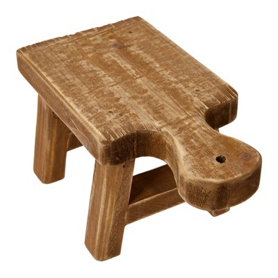 Natural Fir Wood Miniature Display Pedestal with Handle