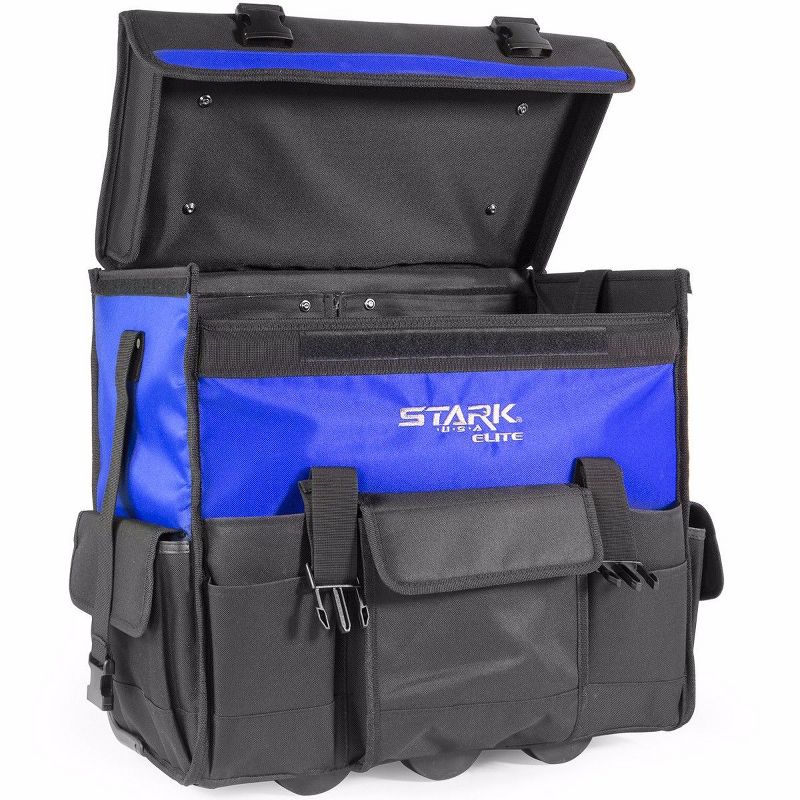 Stark USA Heavy Duty Portable Rolling Tool Bag 20" Wheels Storage Telescoping, 4 of 7
