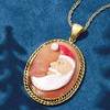 Ross-Simons Italian Orange Shell Santa Cameo Pendant Necklace in 18kt Gold Over Sterling Size - 3 of 4