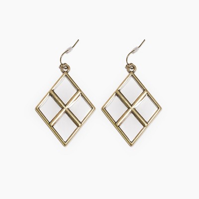 sanctuaire Stained Glass Diamond Earrings Antique Gold