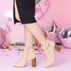Allegra K Women's Round Toe Buckle Chunky Heel Ankle Booties - 2 of 4