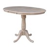 36" Round Extendable Dining Table with 4 Madrid Counter Height Barstools Washed Gray/Taupe - International Concepts - image 4 of 4