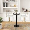 Tangkula Swivel Barstool with Woven Back Set of 4 Upholstered Velvet Adjustable Bar Stools - 4 of 4