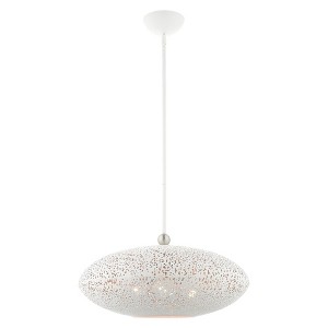 Livex Lighting Charlton 3 - Light Pendant in  White/Brushed Nickel - 1 of 4