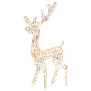vidaXL Reindeer Christmas Decoration Cold white Acrylic - Multicolor 2 x 1 x 4 ft 1 - 1 of 4