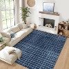 Modern Striped Washable Area Rug - Soft Stain Resistant Indoor Carpet with Non-Slip Backing, Low Pile Floor Cover for Living Room Dining Room Office - 3 of 4