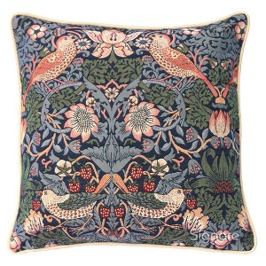 Signare USA William Morris Strawberry Thief Blue Pillowcase/Cushion Cover 18x18 Inch - 1 of 1