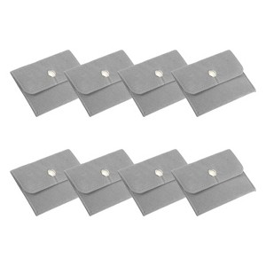 Unique Bargains Earrings Bracelets Velvet Pouches Snap Button Portable Jewelry Storage Bag 8 Pcs - 1 of 4
