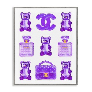 Stupell Industries Purple Glam Gummy Candy Framed Giclee Art, Gray, 24" x 30" - 1 of 4
