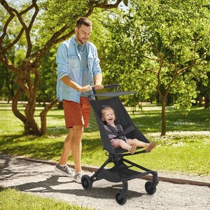 Baby Stroller Lightweight, Compact Travel Stroller with One-Hand Folding, Adjustable Canopy, 3-Point Safety Belt, Safety Lock & Carry Bag - 1 of 4