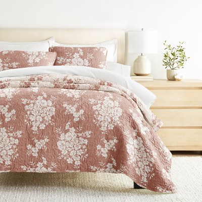 Becky Cameron Ultra-Soft Microfiber Quilt Set – Bedding in Distressed Bouquet Design by Becky Cameron, Distressed Bouquet Terracotta, King/California King — фото 3