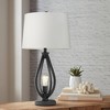Pacific Coast Lighting Verna 30 1/2" Tall Caged Large Modern Industrial End Table Lamp Night Light Black Metal Single Living Room Bedroom Bedside - 2 of 4