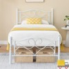 Twin Bed Frame with Headboard, Heavy Duty Metal Platform with Steel Slats, No Box Spring Needed,Noise-Free Design,Easy Assembly,White Bed for Bedroom - 3 of 4