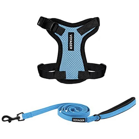 Voyager Step-In Air All Weather Mesh Harness and Reflective Dog 5 ft Leash Combo with Neoprene Handle, for Small, Medium and Large Breed Puppies by Be