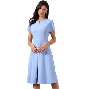 INSPIRE CHIC Women's Summer Short Sleeve Above Knee A Line Casual Business Work Dress - 1 of 4