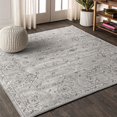 6'x6' Modern Persian Vintage Medallion Area Rug, Light Grey - Jonathan ...