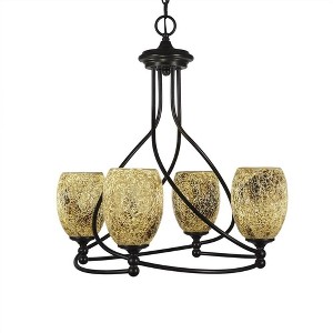 Toltec Lighting Capri 4 - Light Chandelier in  Dark Granite with 5" Gold Fusion Shade - 1 of 1