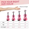 TopComfy 4/4 Acoustic Violin Set with Case Bow Rosin for Adult Kids Violin Learners and Enthusiasts Musician, Pink, 31.5"*9.84"*4.92" - 4 of 4