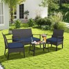 Tangkula 8 Pieces Outdoor Patio PE Wicker Sofa w/ Tempered Glass Coffee Table for Porch & Backyard - 2 of 4