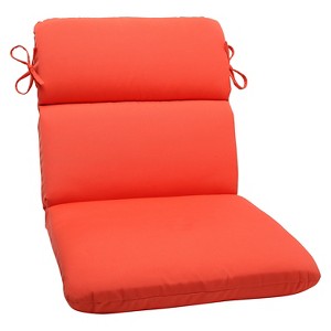 Sunbrella Canvas Outdoor Rounded Edge Chair Cushion - Melon Ball