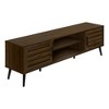 72" Modern TV Stand with Black Wood Legs, TV Console Table with 2 Cabinets for Living Room or Bedroom - 2 of 4