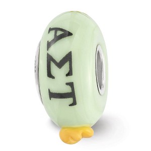 Black Bow Jewelry Sterling Silver Alpha Sigma Tau Greek Life Bracelet Bead Charm - 1 of 4