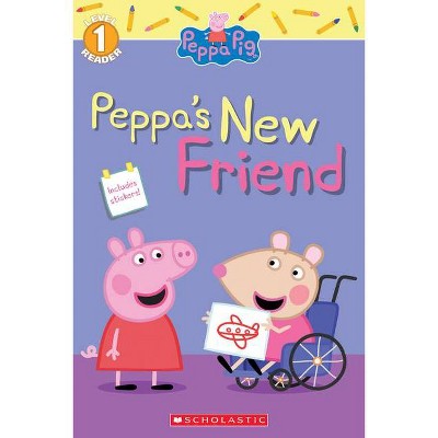 Peppa Meets Mandy Mouse : Level 1 Reader With Stickers -  (Paperback)