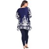 Women's Plus Size Scoop Neck Printed Yanette Tunic Top - White Mark - 3 of 3