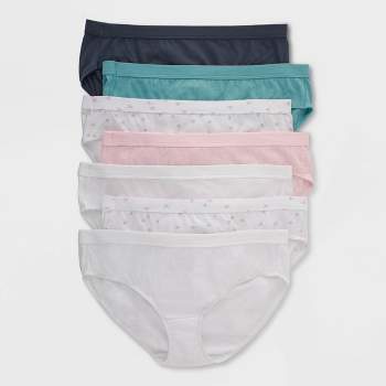 Hanes Women's 6+1 Bonus Pack Pure Comfort Organic Cotton Hipster Underwear - Colors May Vary 