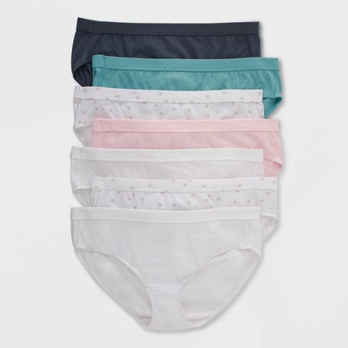 Hanes Women's 6+1 Bonus Pack Pure Comfort Organic Cotton Hipster Underwear  - Colors May Vary : Target