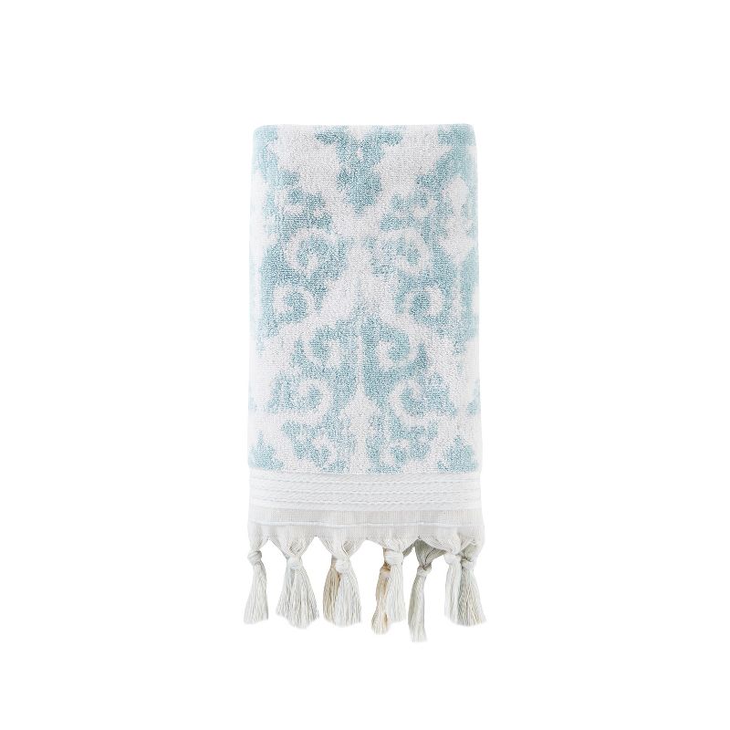 2pc Mirage Fringe Hand Towel Set Aqua - SKL Home, 3 of 5