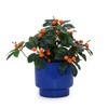 NAYSAYE Planter Set of 3 Ceramic Flowerpot Sleek Glossy Design for Indoor Outdoor Garden, blue green, 15"*15"*13" - 2 of 4
