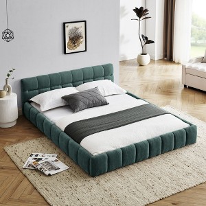 Kumasinova Queen Bed Frame with Thick Fabric,Platform Bed Frame Queen Size with Headboard,Chenille Queen Size Bed Frame with Upholstered - 1 of 4