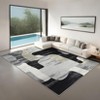2 x 6 ft Polyester Imitation  Gray Rectangular Hallway Bathroom Entryway Kitchen Office Color Block Printed Modern Washable Area Rug - 3 of 4
