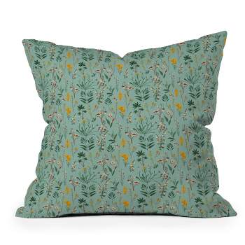 Holli Zollinger Zarah Wildflower Outdoor Throw Pillow Green - Deny Designs