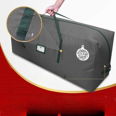 Charcoal Heavy-Duty Waterproof Christmas Tree Storage Bag with Reinforced Handles