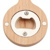 Unique Bargains Bottle Opener Magnetic Wood Round Handle Magnet Wood Light Brown 2.36"x3.35"x0.47" 1 Pcs - 4 of 4