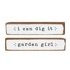 Transpac Wood Blocks Set of 2 Home Decorations Spring - 1 of 1
