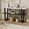 CAVINAS 54 inch Console Table,Retro Entryway Table with Marble-Effect Top and Open Shelf for Living Room,Hallway - 2 of 4